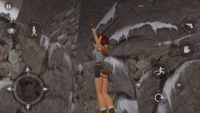Lara jumping for a ledge